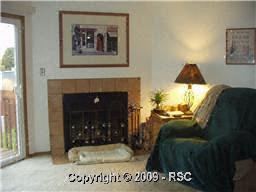 living room with fireplace
